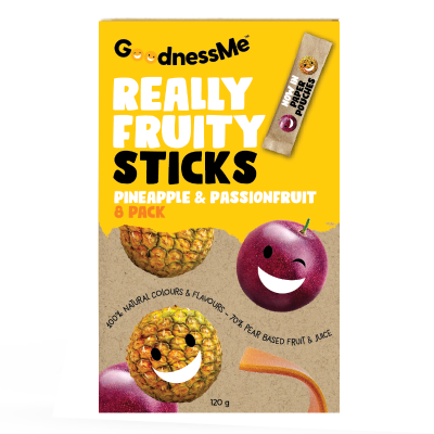 GoodnessMe Pineapple Passionfruit Really Fruity Organic Sticks 120g