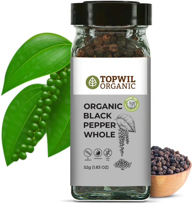 Organic Black Pepper Whole - 52g