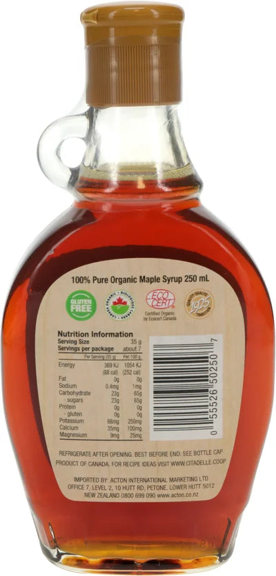O'Canada 100% Pure Organic Maple Syrup 250ml