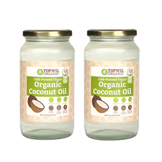 Cold pressed Organic Virgin Coconut Oil - 1L X2 Jars