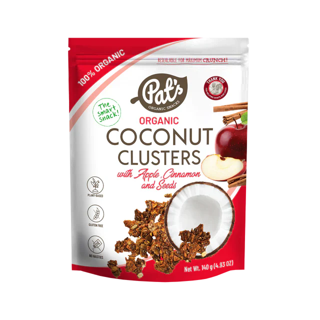 Organic Coconut Clusters With Apple, Cinnamon and seeds  140g